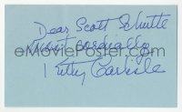 3y0630 KITTY CARLISLE signed 3x5 index card 1980s it can be framed & displayed with a repro!