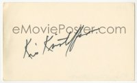 3y0631 KRIS KRISTOFFERSON signed 3x5 index card 1980s it can be framed & displayed with a repro!