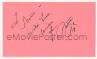 3y0652 PATTI PAGE signed 3x5 index card 1980s it can be framed & displayed with a repro!
