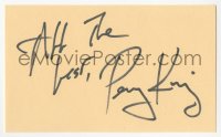 3y0654 PERRY KING signed 3x5 index card 1980s it can be framed & displayed with a repro!