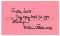 3y0688 WILLIAM BAKEWELL signed 3x5 index card 1980s it can be framed & displayed with a repro!