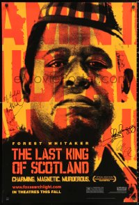 3y0066 LAST KING OF SCOTLAND signed teaser DS 1sh 2006 by Forest Whitaker & FIVE other cast members!