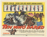 3y0185 TEN WHO DARED 8 LCs 1960 James Drury signed the title card and one scene card!