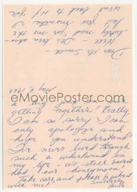 3y0422 ANNE FRANCIS signed letter 1960 sent to a friend after she married without a honeymoon!