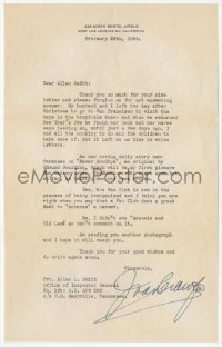3y0430 JOAN CRAWFORD signed letter 1944 telling fan that her fan club does enhance her career!