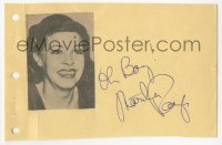 3y0526 MARTHA RAYE signed 4x6 album page 1940s it can be framed & displayed with a repro still!
