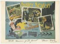 3y0165 MARION MACK signed 9x12 paper 1979 with repro of Buster Keaton on The General half-sheet!