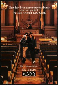 3y0073 MY COUSIN VINNY signed DS 1sh 1992 by Marisa Tomei, great image with Joe Pesci & Fred Gwynne!