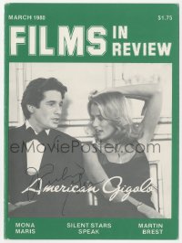 3y0507 RICHARD GERE signed magazine cover March 1980 American Gigolo in Films in Review!