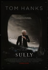 3y0103 SULLY signed int'l advance DS 1sh 2016 by Sullenberger, Clint Eastwood, Tom Hanks AND Linney!