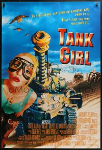 3y0108 TANK GIRL signed DS 1sh 1995 by Lori Petty, as the futuristic comic book charcter!