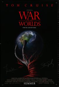 3y0123 WAR OF THE WORLDS signed advance 1sh 2005 by BOTH Steven Spielberg AND John Williams!