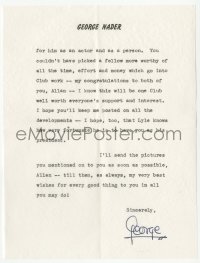 3y0425 GEORGE NADER signed letter 1956 telling a friend about his latest movie & events in his life!