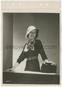 3z0026 ADRIENNE AMES 8x11 key book still 1930s pretty portrait in cool dress & hat holding purse!