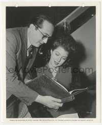3z0063 BETWEEN US GIRLS candid 8.25x10 still 1942 director goes over dialog with Diana Barrymore!