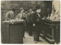3z0074 BRAND NEW HERO deluxe 6x8.25 still 1914 Roscoe Fatty Arbuckle as The Tramp standing at bar!