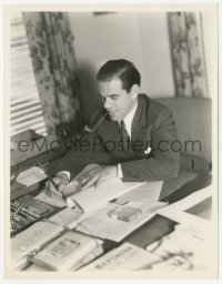 3z0155 FRANK CAPRA 8x10.25 still 1936 the legendary director with pipe, annotating a script!
