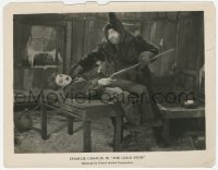 3z0170 GOLD RUSH 8x10.25 still 1925 Charlie Chaplin attacked by big guy in cabin, comedy classic!