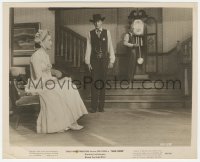 3z0194 HIGH NOON 8x10 still R1956 sheriff Gary Cooper looks down at worried seated Grace Kelly!