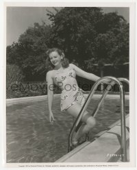 3z0360 PHYLLIS CALVERT 8x10 still 1947 wearing two-piece swimsuit by pool, making My Own True Love!