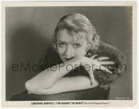 3z0472 TWO AGAINST THE WORLD 8x10.25 still 1932 best portrait of Constance Bennett with fur!