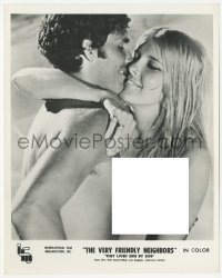 3z0479 VERY FRIENDLY NEIGHBORS 8x10 still 1969 naked couple embracing, they lived side by side!