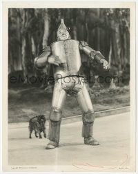 3z0491 WIZARD OF OZ 8x10.25 still 1939 Jack Haley as The Tin Man with Toto on Yellow Brick Road!