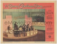 3z0566 BENNY GOODMAN STORY LC #6 1956 great image of Steve Allen & orchestra performing on stage!