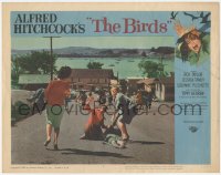 3z0576 BIRDS LC #4 1963 Alfred Hitchcock classic, terrified villagers flee down city road!