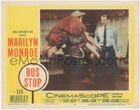 3z0614 BUS STOP LC #6 1956 c/u of Don Murray carrying sexy Marilyn Monroe over his shoulder!