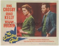 3z0672 COUNTRY GIRL LC #4 1954 close up of William Holden talking to Grace Kelly's back!