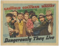 3z0686 DANGEROUSLY THEY LIVE LC 1942 John Garfield, Nancy Coleman, John Harmon and others in crowd!