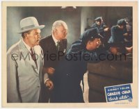 3z0687 DARK ALIBI LC 1946 Sidney Toler as Charlie Chan, Russell Hicks & cops w/guns behind barricade