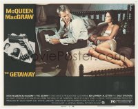 3z0792 GETAWAY LC #4 1972 image of Steve McQueen & sexy Ali McGraw on bed, Sam Peckinpah!
