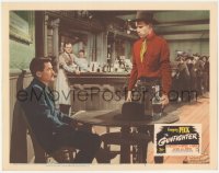 3z0827 GUNFIGHTER LC #5 1950 c/u of Gregory Peck as Johnny Ringo & Skip Homeier in saloon!