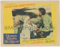 3z0838 HEAVEN KNOWS MR. ALLISON LC #8 1957 c/u of scruffy Robert Mitchum helping nun Deborah Kerr!