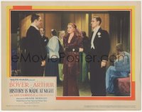 3z0854 HISTORY IS MADE AT NIGHT LC 1937 pretty Jean Arthur between Charles Boyer & Colin Clive!