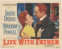 3z0954 LIFE WITH FATHER LC #7 1947 best close up of William Powell hugging pretty Irene Dunne!