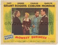 3z1019 MONKEY BUSINESS LC #3 1952 Ginger Rogers, Cary Grant, Esther Dale & Hugh Marlowe, Howard Hawks