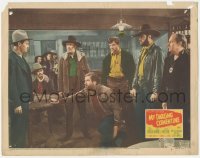 3z1035 MY DARLING CLEMENTINE LC #6 1946 Walter Brennan & 4 guys stare at Henry Fonda, John Ford!