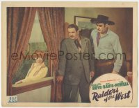 3z1113 RAIDERS OF THE WEST LC 1942 Glenn Strange & another man hide from Virginia Carroll at window!