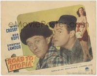 3z1133 ROAD TO UTOPIA LC #7 1945 c/u of Bob Hope & Bing Crosby + full-length sexy Dorothy Lamour!