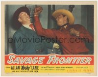 3z1161 SAVAGE FRONTIER LC #4 1953 Rocky Lane delivers uppercut to bad guy Roy Barcroft!