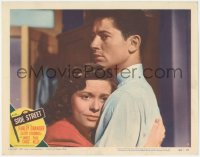 3z1184 SIDE STREET LC #4 1950 best c/u of Farley Granger & Cathy O'Donnell embracing, Anthony Mann!