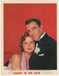 3z1195 SINGIN' IN THE RAIN photolobby 1952 best romantic close up of Gene Kelly & Debbie Reynolds!