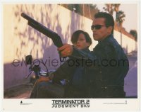 3z1270 TERMINATOR 2 LC #1 1991 Arnold Schwarzenegger with shotgun on motorcycle with Edward Furlong!