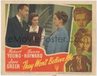 3z1280 THEY WON'T BELIEVE ME LC #2 1947 Susan Hayward between Robert Young & Jane Greer, Pichel