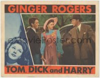3z1304 TOM, DICK & HARRY LC 1941 Ginger Rogers between George Murhpy & Burgess Meredith by car!