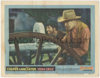 3z1342 VERA CRUZ LC #6 1955 cool close up of cowboys Gary Cooper & Burt Lancaster with cannon!