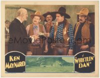 3z1365 WHISTLIN' DAN LC 1932 cowboy hero Ken Maynard hands a bundle of cash to old banker!